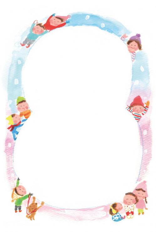 和の趣2020「ゆきだるまと子供達」